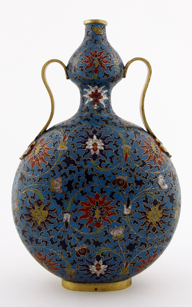 Gourde Lune En Broze Doré Et Émaux Cloisonnés - 41 Ko
